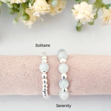 Load image into Gallery viewer, Aquamarine Beaded Ring Sterling Silver Gemstone - Serenity Collection