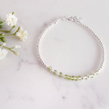 Load image into Gallery viewer, Green beads with sterling silver