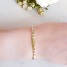 Load image into Gallery viewer, Green gemstones beads with sterling silver