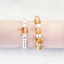Load image into Gallery viewer, Citrine gemstone crystal, orange yellow crystals with sterling silver beads