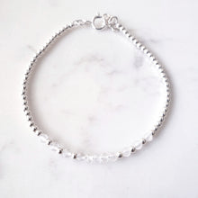 Load image into Gallery viewer, Dainty Clear Quartz Bracelet Sterling Silver, Gemstone Crystal Stacking Bracelet
