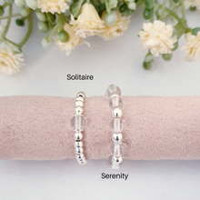 Load image into Gallery viewer, Clear Quartz Beaded Ring Sterling Silver Gemstone - Solitaire and Serenity Collection