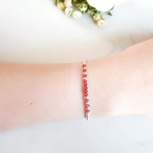 Load image into Gallery viewer, 3mm garnet beads with sterling silver beads