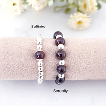 Load image into Gallery viewer, Garnet Beaded Ring Sterling Silver Gemstone - Serenity Collection