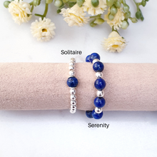 Load image into Gallery viewer, Lapis Lazuli Beaded Rings Sterling Silver - Solitaire and Serenity Collection