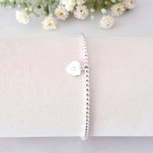 Load image into Gallery viewer, Lilly Personalised Heart Beaded Bracelet Sterling Silver