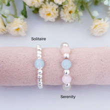 Load image into Gallery viewer, Multi Beryl Morganite Beaded Rings Sterling Silver - Solitaire and Serenity Collection