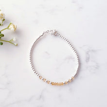 Load image into Gallery viewer, Dainty Citrine Beaded Bracelet Sterling Silver, Yellow Gemstone Crystal Bracelet