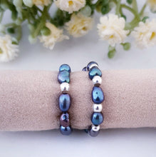 Load image into Gallery viewer, Peacock pearls with sterling silver beads