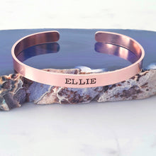 Load image into Gallery viewer, personalised copper cuff bangle