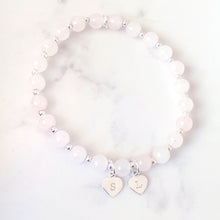 Load image into Gallery viewer, Personalised Rose Quartz Family Bracelet Sterling Silver