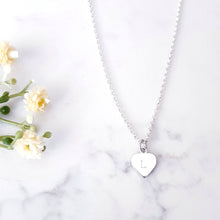 Load image into Gallery viewer, Monogram heart pendant with chain, sterling silver