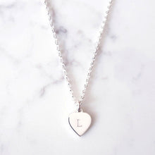 Load image into Gallery viewer, Personalised Initial Heart Sterling Silver Monogram Necklace