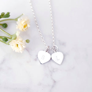 Personalised Initial Heart Sterling Silver Monogram Necklace