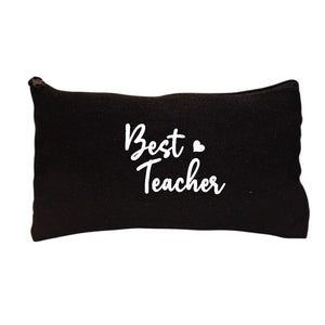 Black canvas bag with wording Best Teacher