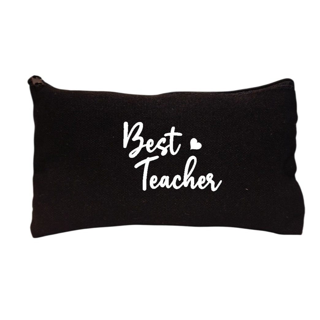 Black canvas bag with wording Best Teacher