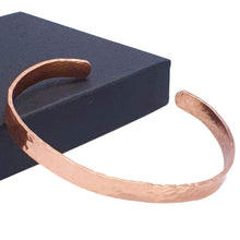 Load image into Gallery viewer, 99% copper cuff with a hammered texture
