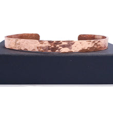 Load image into Gallery viewer, Hammered Copper Cuff Bangle Copper Anniversary, Gift for Him or Her
