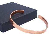 Load image into Gallery viewer, Hammered Copper Cuff Bangle Copper Anniversary, Gift for Him or Her
