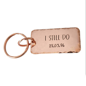 Personalised I Still Do Copper Anniversary Keyring