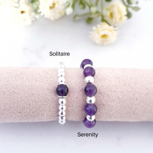 Load image into Gallery viewer, Amethyst February Birthstone Beaded Ring Sterling Silver - Solitaire and Serenity Collection
