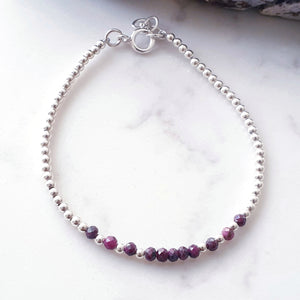 Ruby beads with sterling silver beads