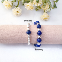 Load image into Gallery viewer, Lapis Lazuli Beaded Rings Sterling Silver - Solitaire and Serenity Collection
