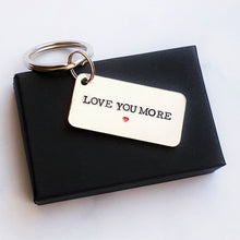 Load image into Gallery viewer, Love you more with red heart, small and large split rings, keyring aluminium
