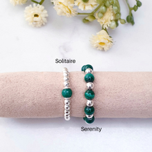 Load image into Gallery viewer, Malachite Beaded Rings Sterling Silver - Solitaire and Serenity Collection

