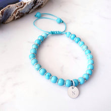 Load image into Gallery viewer, Personalised Howlite Macrame Friendship Corded Bracelet Silver
