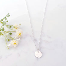 Load image into Gallery viewer, Personalised Initial Pendant Circle Necklace Sterling Silver

