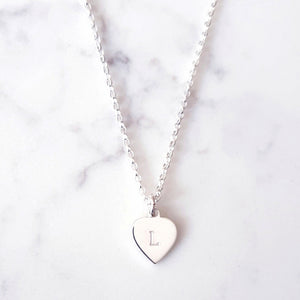 Personalised Initial Heart Sterling Silver Monogram Necklace