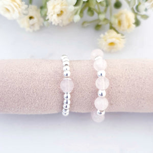 Delicate pink gemstone beads with sterling silver