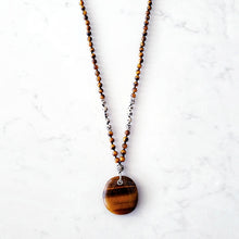 Load image into Gallery viewer, Tigers Eye Necklace with Dalmatian Jasper Sterling Silver
