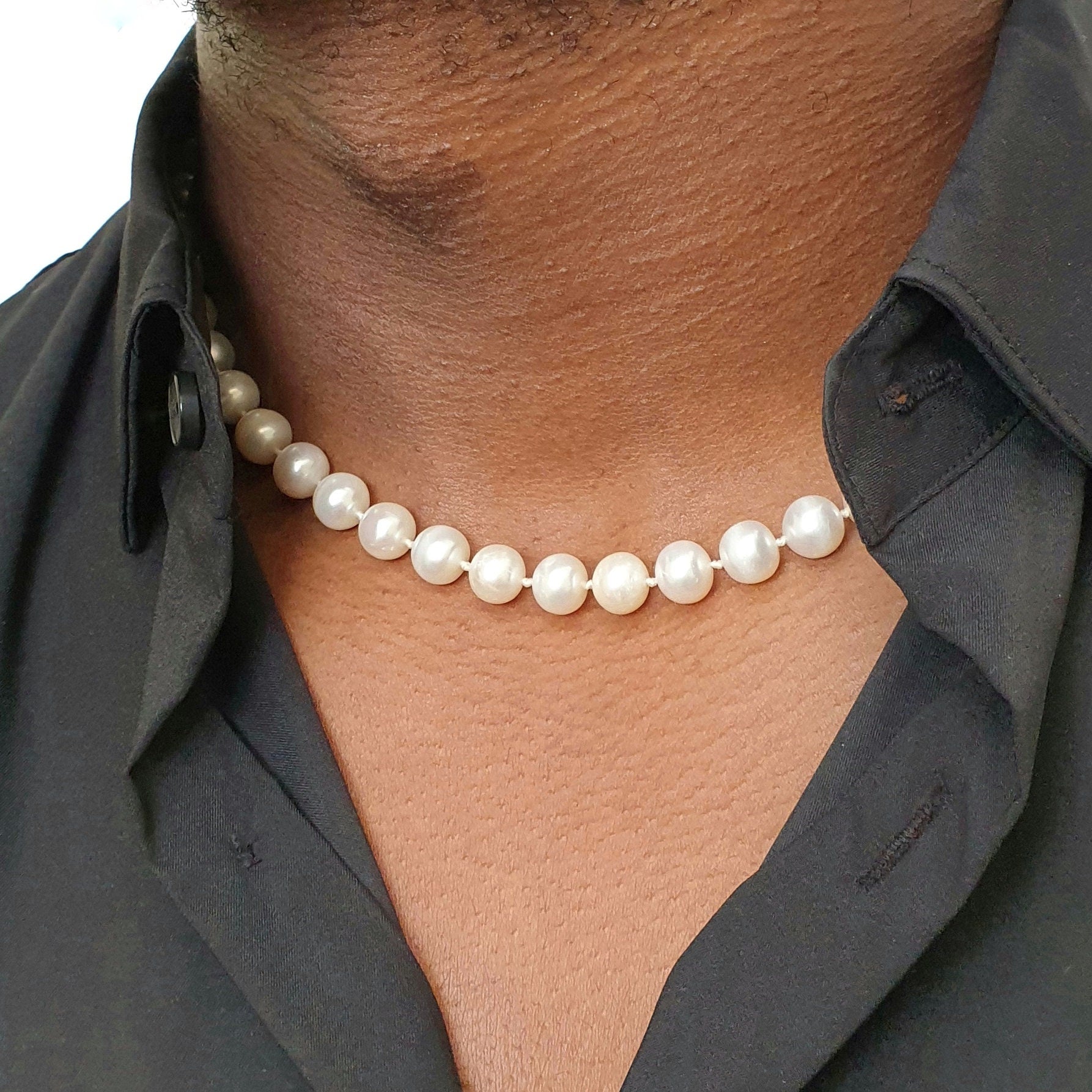 Buy Pearl Necklace for Men,White Pearl Necklace for Women,Round Pearl  Choker Necklace,Pearl Jewelry, bead, bead, at Amazon.in